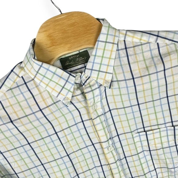 Orvis‎ Signature Collection Men's XL Button Down Pastel Graph Check Plaid Shirt - Picture 1 of 8